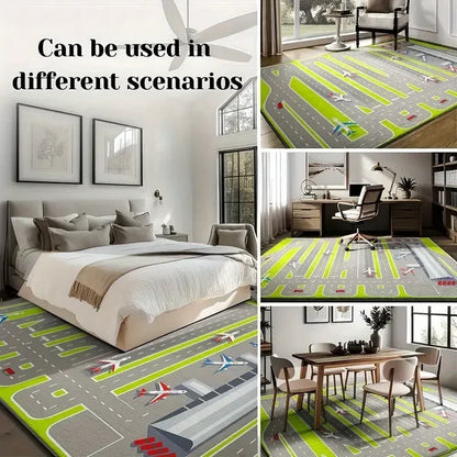 VIKAMA Racing Track Kids Play Rug