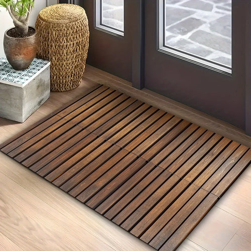 Wood Grain Diatom Mud Non-Slip Bath Mat