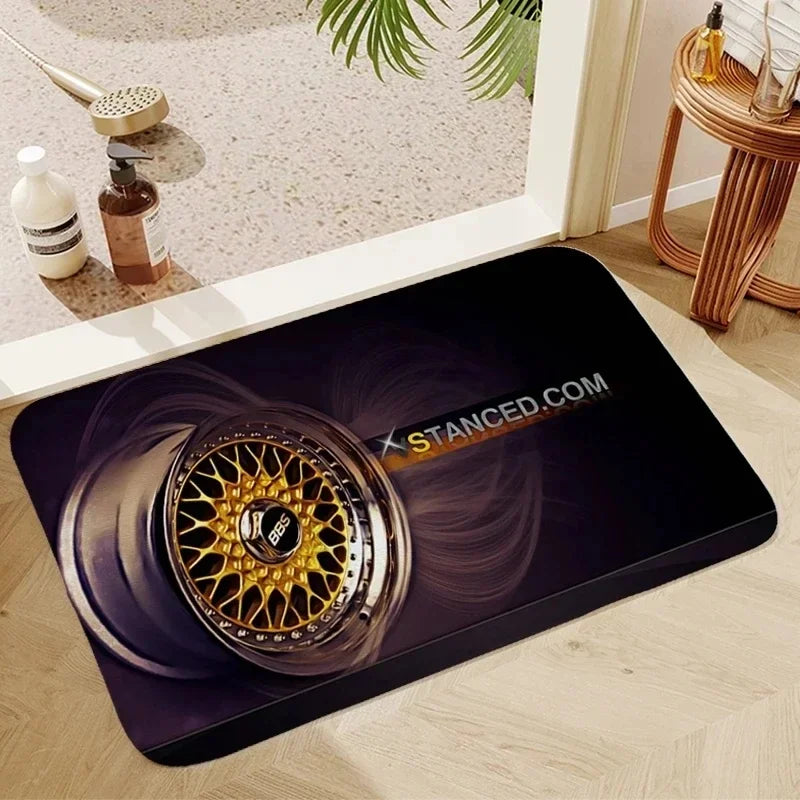 BBS Racing Car Design Anti-Slip Doormat