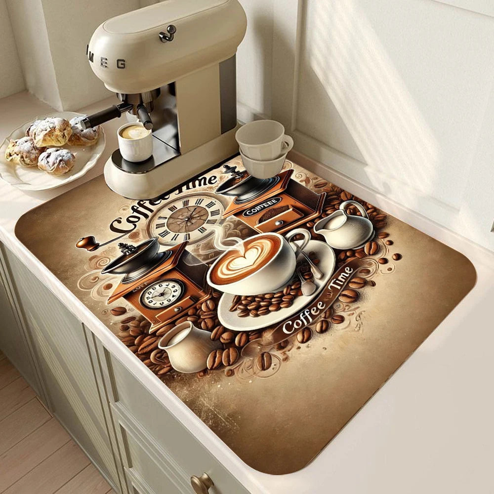 Super Absorbent Coffee Kitchen Drying Mat