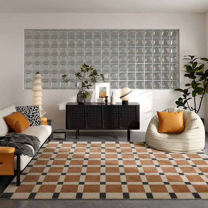 Retro Plaid Nordic Plush Soft Area Rug