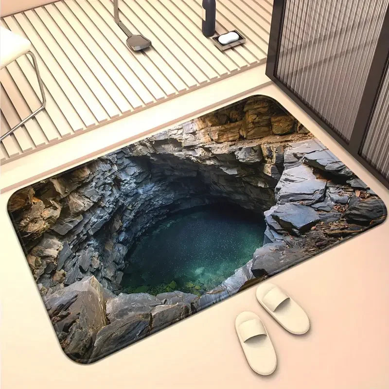 VIKAMA 3D Deep Hole Optical Illusion Anti-Slip Doormat