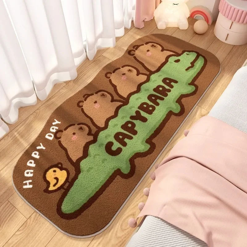 Cute Bedside Cashmere Carpet Capibara Imitation Cashmere Floor Mat,anime Rug