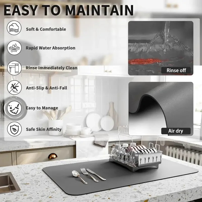 Printed Absorbent Kitchen Drying Mat