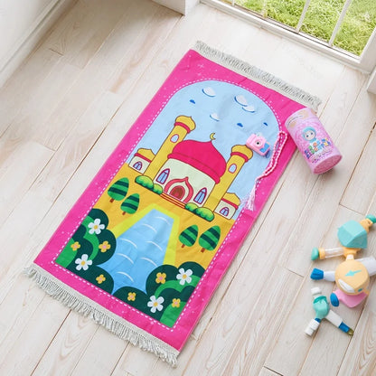 Kids portable prayer rug set