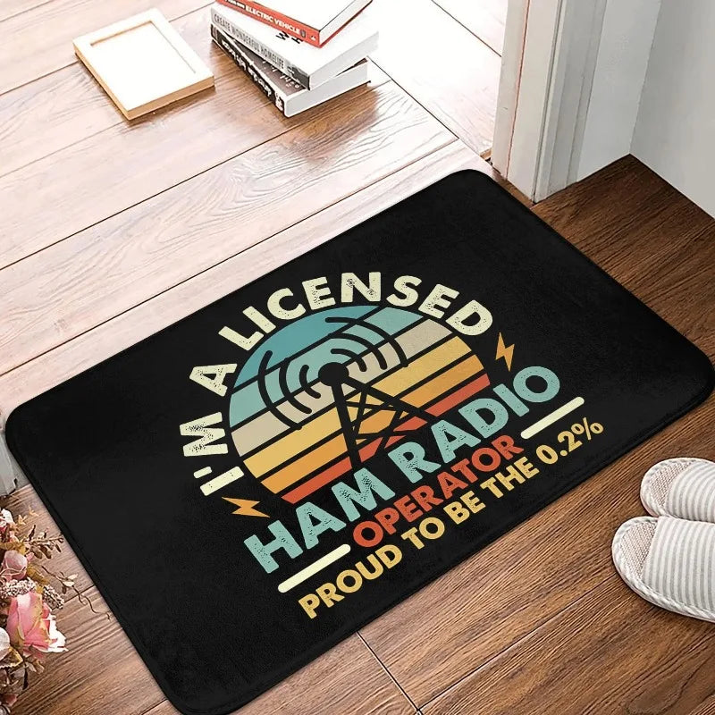 Licensed HAM Retro Radio Operator Doormat Non-Slip Floor Mat Kitchen Bathroom Living Room Entrance Rug Home Decor