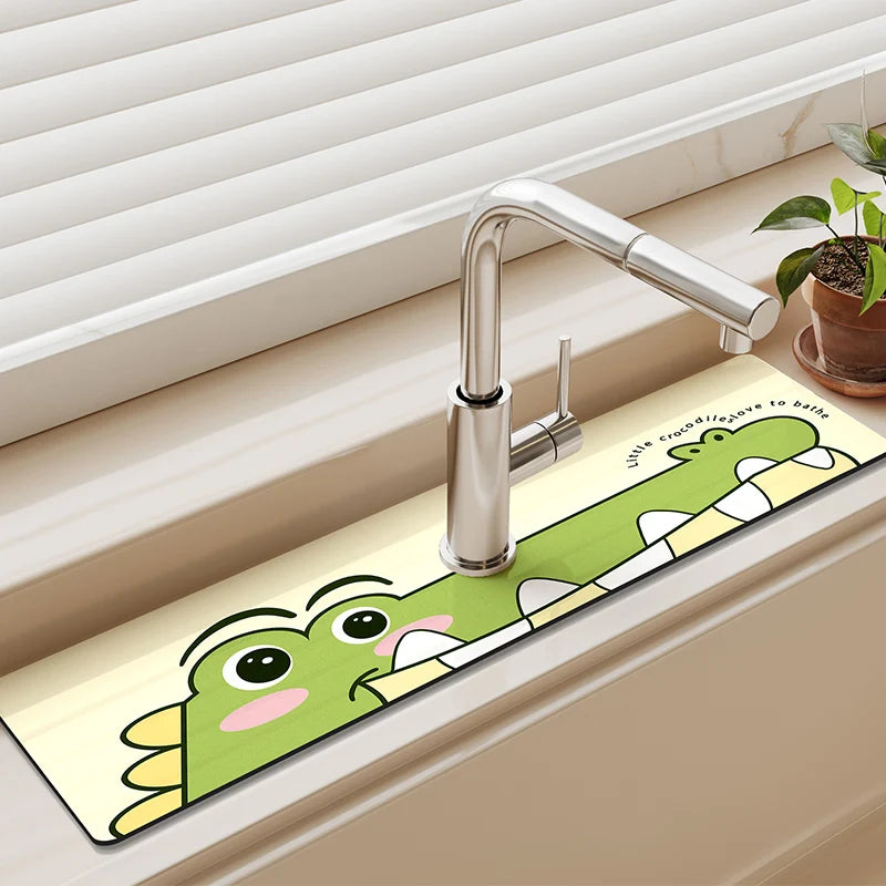Diatom absorbent non-slip sink faucet mat