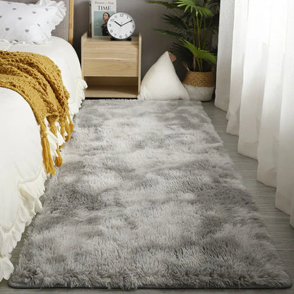 FORSWAN Gray Plush Velvet Area Rug