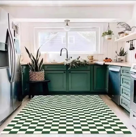 VIKAMA Green Checkered Floor Mat