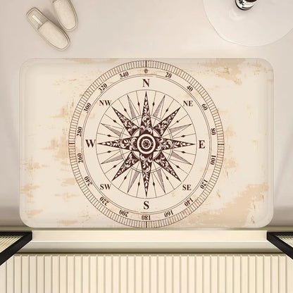 Nautical Compass Non-Slip Area Rug