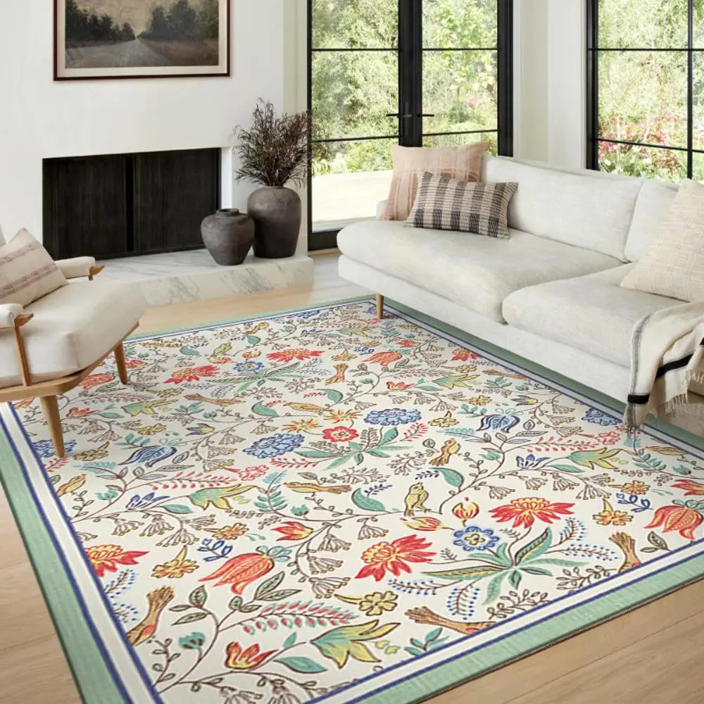 VIKAMA Boho Luxury Crystal Velvet Carpet Large Area Living Room Bedroom Floor Mat