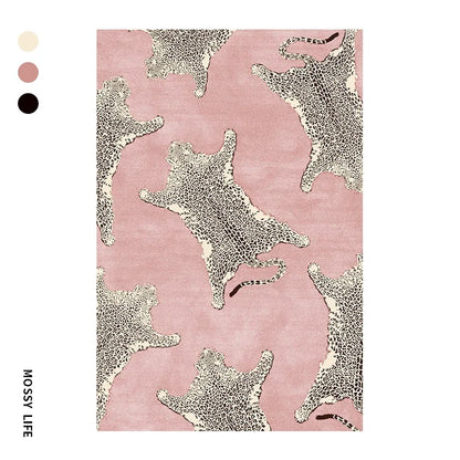 Light Luxury Leopard Print Plush Area Rug