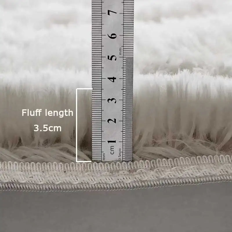 Gray Plush Fluffy Anti-Slip Area Rug