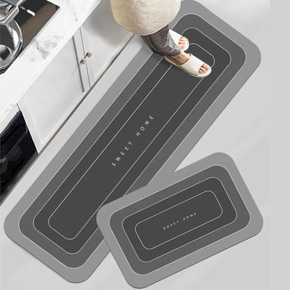 Super Absorbent Kitchen Mat Crystal Velvet Non-Slip Long Strip Carpet Bath Pad Wipeable Floor Rug Home Decor