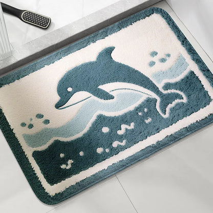 Beach Seaside Bathroom Mat Absorbent Non-Slip Foot Rug Shower Room Door Carpet Machine Washable Home Decor
