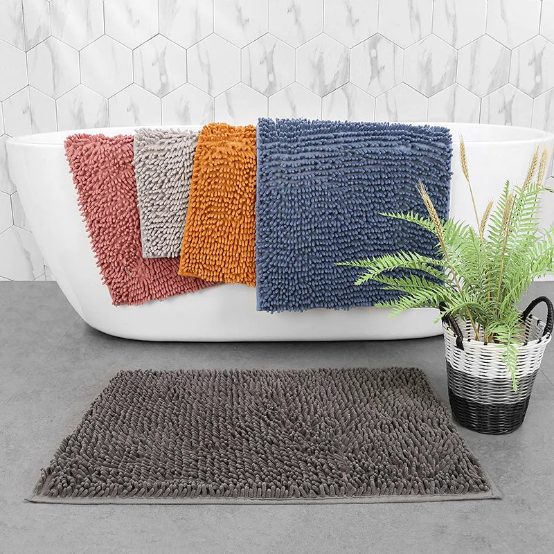 Winter Solid Chenille Plush Pet Mat Soft Absorbent Carpet Cat Dog Bed Cushion Bathroom Floor Rug