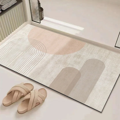 Minimalist Bathroom Floor Mat Diatomaceous Earth Absorbent Non-Slip Quick-Dry Shower Door Rug Home Decor