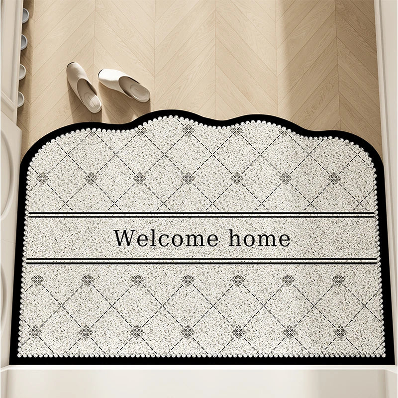 Irregular Silk Ring Entrance Door Mat Anti-Slip Dirt-Resistant Foyer Carpet