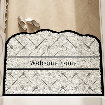 Irregular Silk Ring Entrance Door Mat Anti-Slip Dirt-Resistant Foyer Carpet
