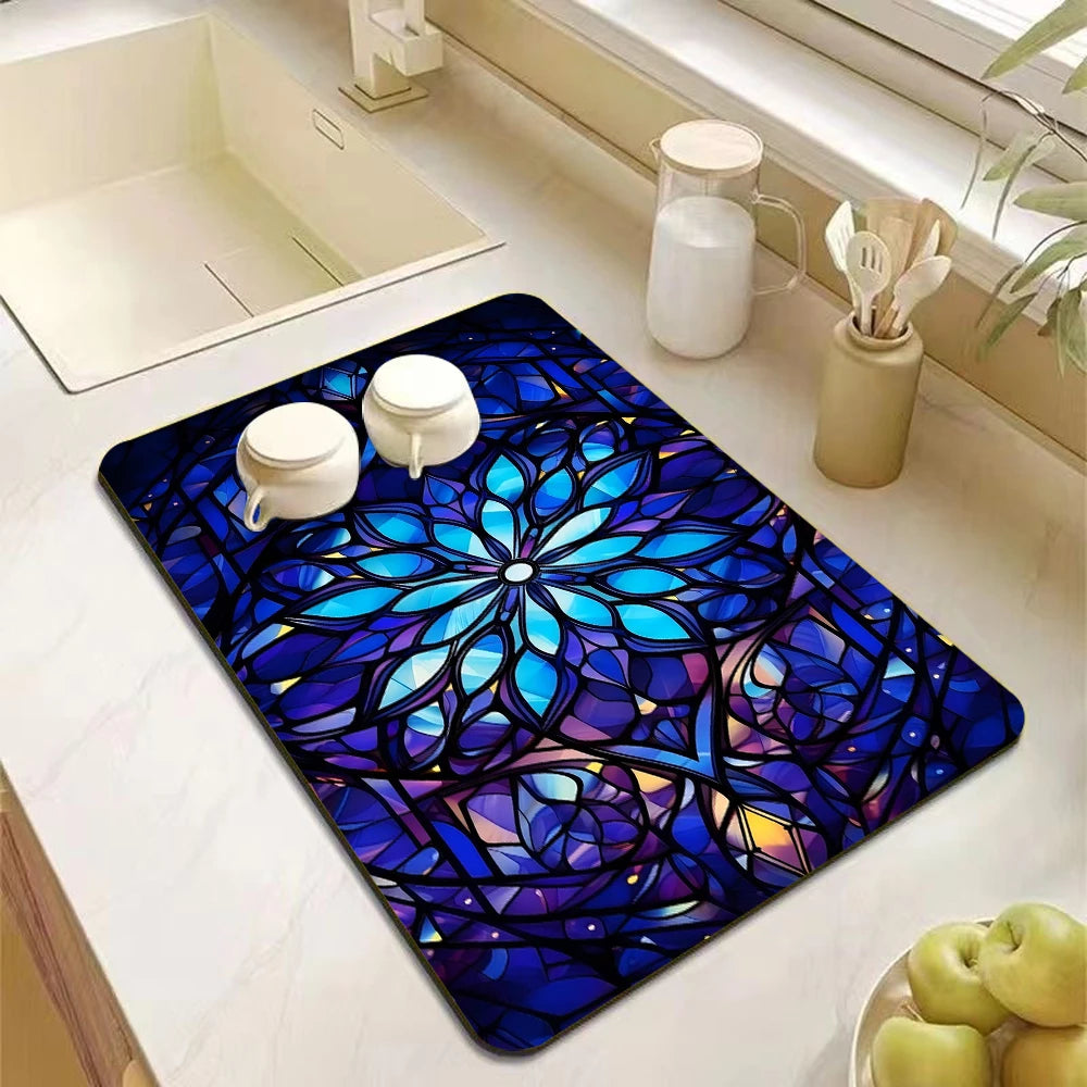 Abstract Mandala Absorbent Drying Mat