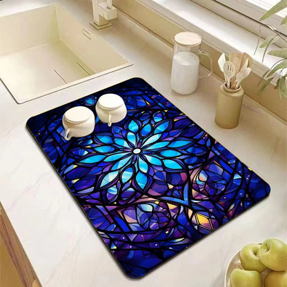 Abstract Mandala Absorbent Drying Mat