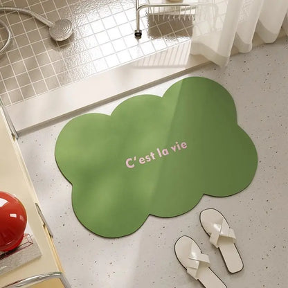 Solid color diatomaceous earth quick drying anti slip mat bathroom water absorbing door foot mat multifunctional