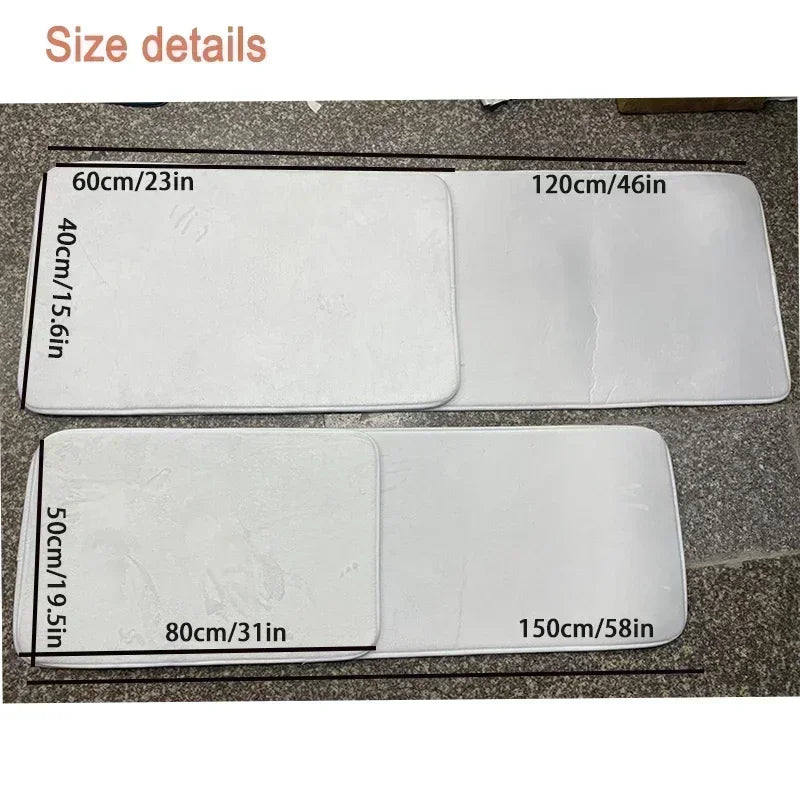 VIKAMA Modern Printed Kitchen Floor Mat Washable Non-Slip Laundry Corridor Entrance Carpet