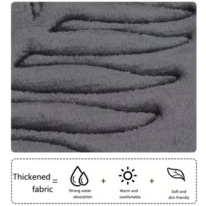 3PCS Bathroom Rug Set Non-Slip Ultra Soft Quick-Dry Washable Toilet Floor Mats