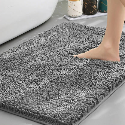 Cheap Chenille Bathroom Mat Absorbent Non-Slip Carpet Bathtub Living Room Door Rug Home Decor