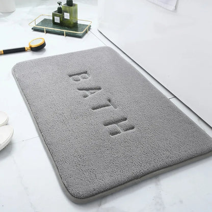 Solid Color Flannel Non-Slip Bathroom Mat