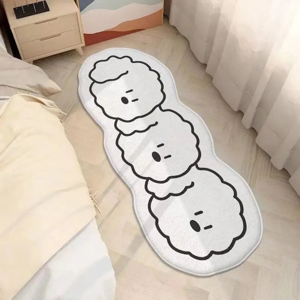 VIKAMA Cute Dog Rug Waterproof Non-Slip Bedroom Living Room Home Decor