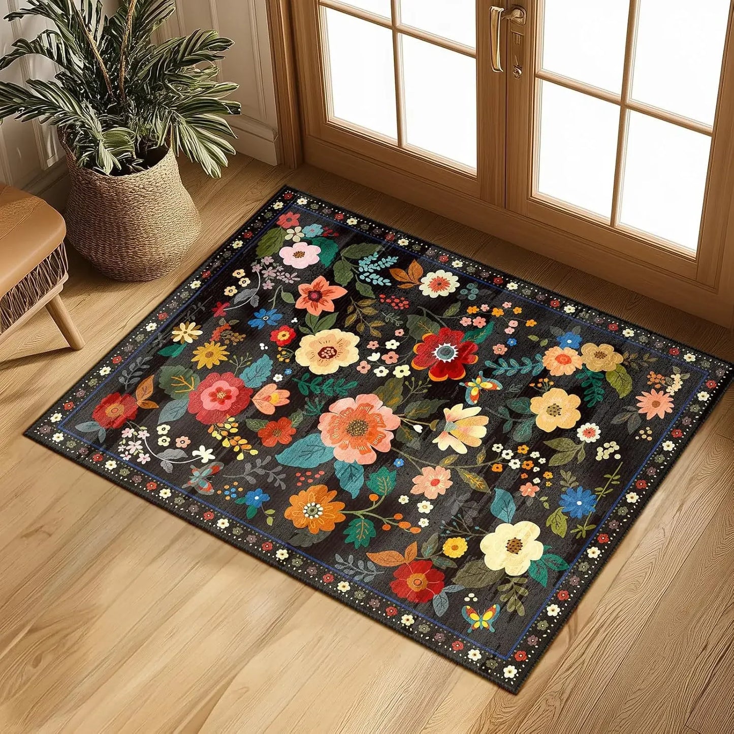 American Floral Crystal Velvet Floor Mat