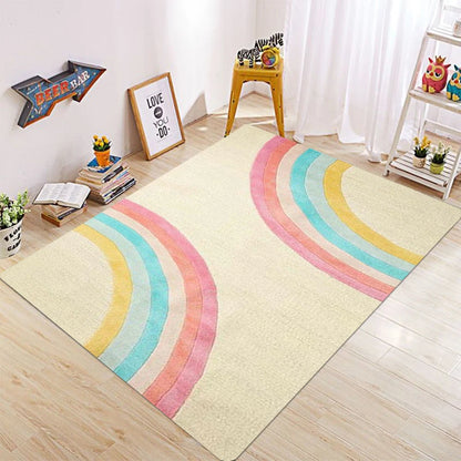 Cute Rainbow Kids Square Carpet