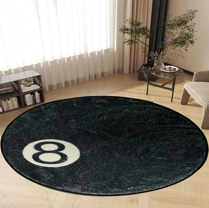 VIKAMA Halloween 8-Ball Rug Round Horror Decor Home