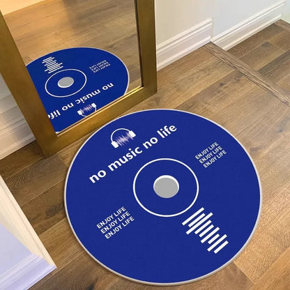 Vinyl Record Round Music Rug