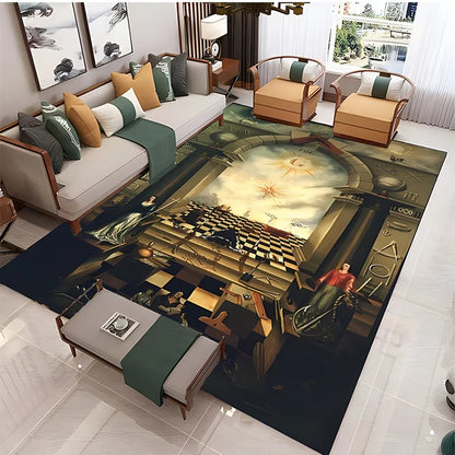 Freemasonry Symbol Non-Slip Area Rug