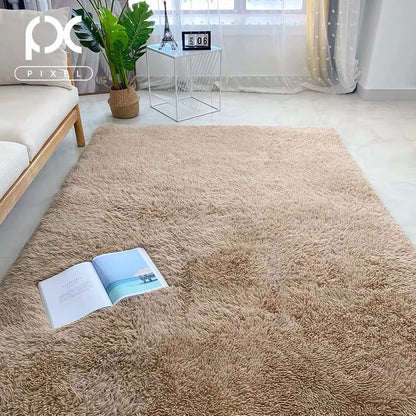 FORSWAN Gray Plush Velvet Area Rug