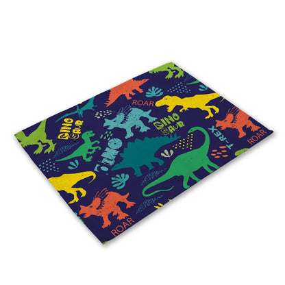 Cute Cartoon Dinosaur Kids Placemat Set