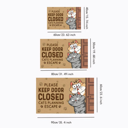 VIKAMA Cartoon Cute Cat Floor Mat Non-Slip Bedroom Kitchen Entrance Welcome Mat