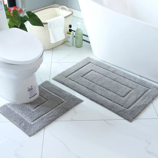 Plush Bathroom Floor Mat Shaped Design Absorbent Non-Slip Foot Rug Bathtub Entrance Door Small Carpet Home Decor