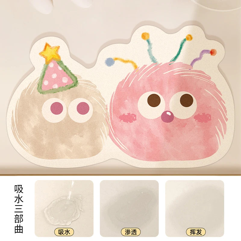 Cartoon quick-dry non-slip bath mat