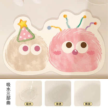 Cartoon quick-dry non-slip bath mat