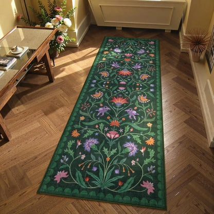 Boho Floral Vine Runner Rug