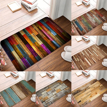 Wood Stripe Non-Slip Washable Welcome Doormat