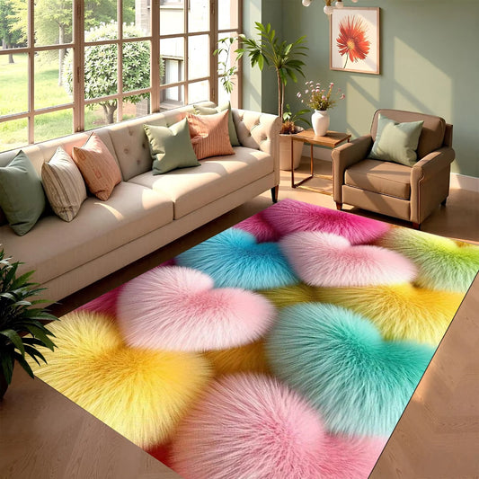 Colorful love print Valentine decorative mat