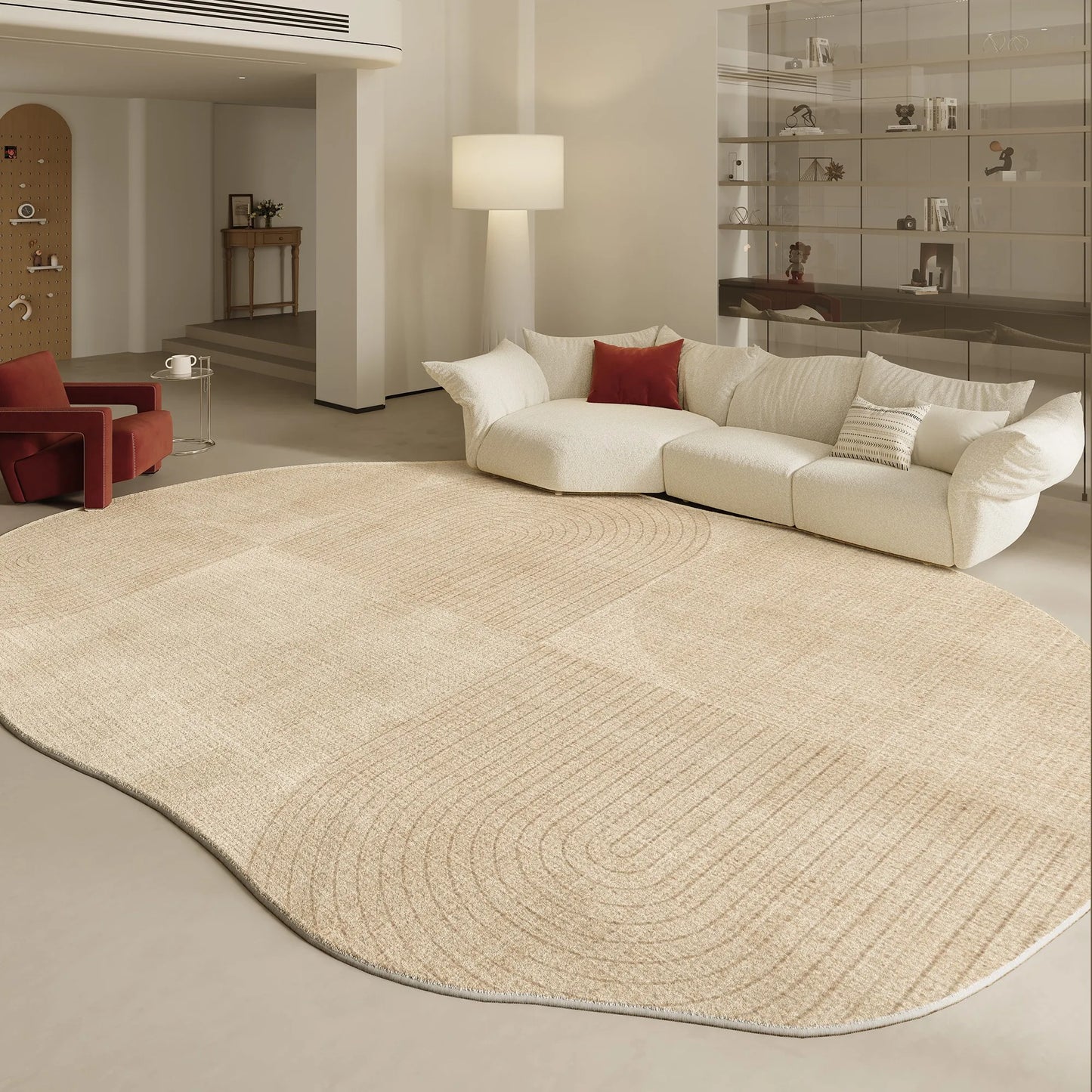Modern Irregular Shape Fluffy Plush Area Rug
