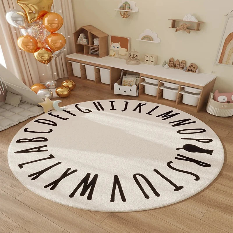 Space Planet Rocket Kids Cartoon Area Rug
