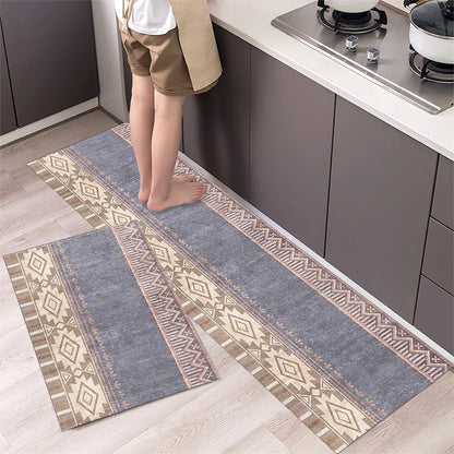VIKAMA Kitchen Oil-Resistant Floor Mat Absorbent Quick-Dry Non-Slip Bathroom Doormat