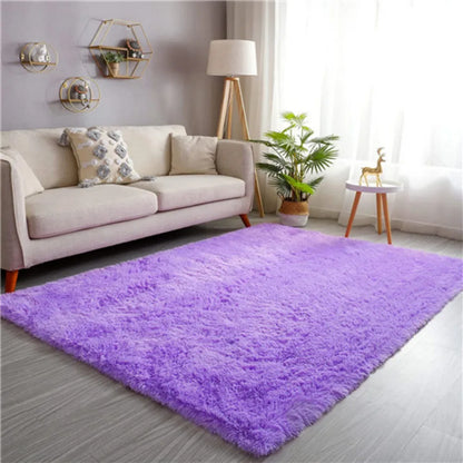 VIKAMA Mauve Plush Sofa Carpet Home Decor