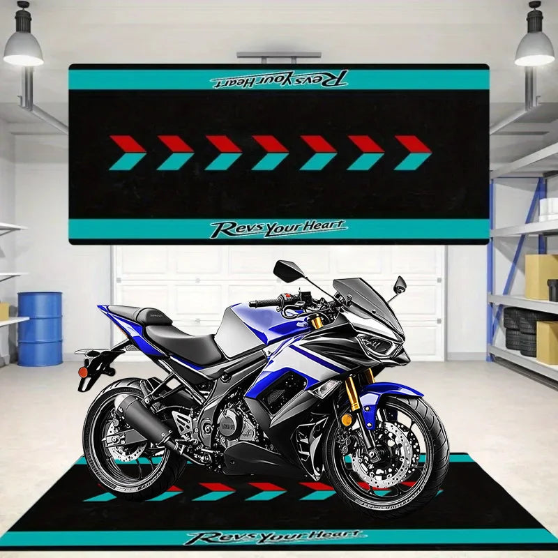 VIKAMA Racing Non-Slip Motorcycle Area Rug